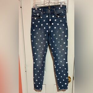 7 for All Mankind Skinny Polka Dot Jeans Size 28